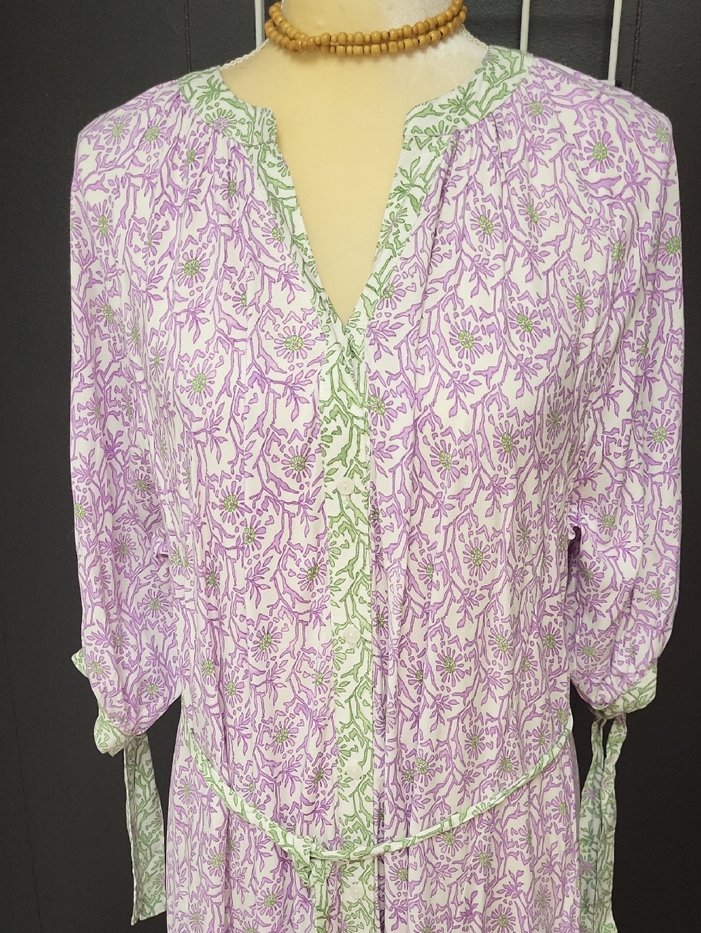Wild Lavender Fields Floral Maxi Dress, By Cactus and PEARL, SIZE L - Picture 2 of 9